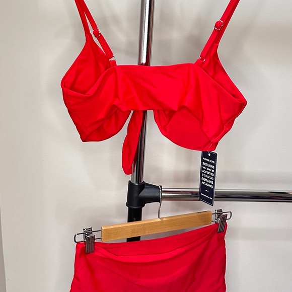 Vibrant Red Tie-Front Bikini Swim Set - Picture 3 of 3